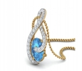 Adina Blue Topaz & Diamond Pendant